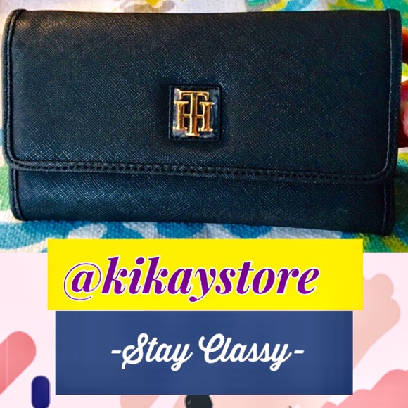 Tommy Hilfiger Handbags - 🆕WOT Black Faux Leather Wallet Tommy Hilfiger